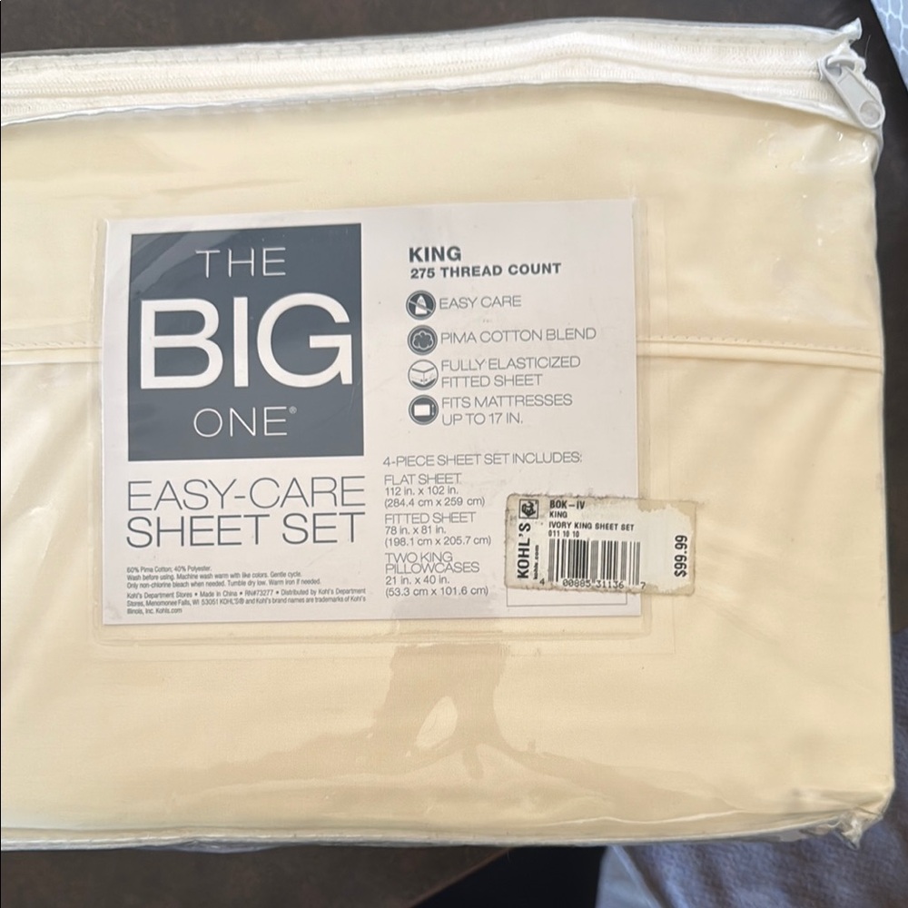 The Big One Cream Essential Sheet Set Bedding